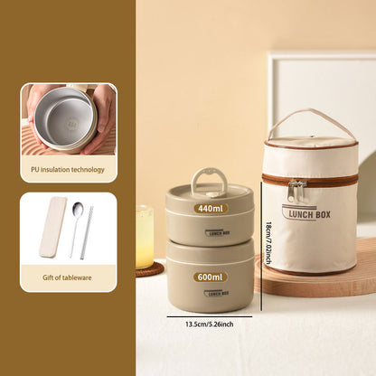 Minimalist 304 Stainless Steel Insulated Lunch Box – Durable & Leak-Resistant