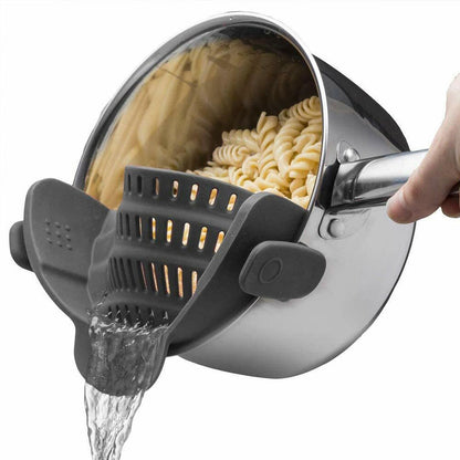 Silicone Clip-On Pasta Strainer for Pots: Hands-Free & Quick Drain