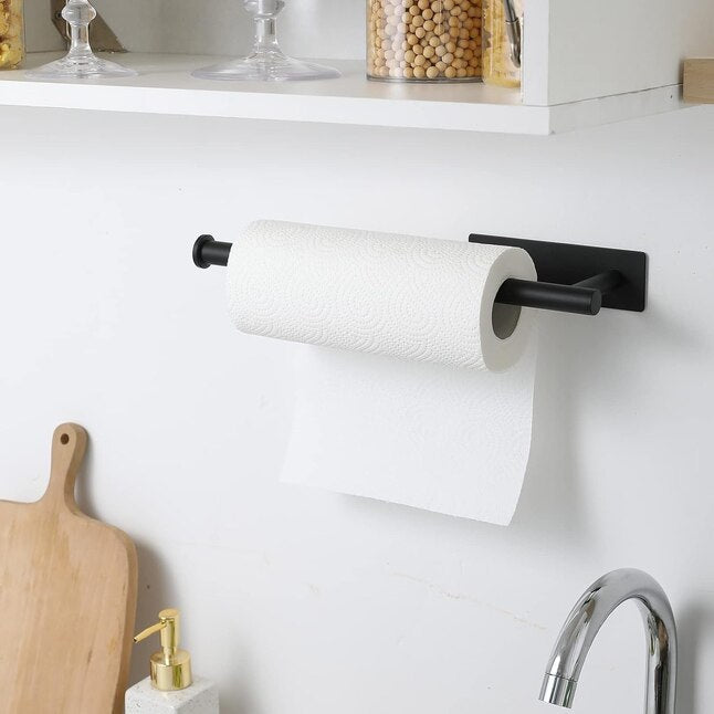 WallFlow™ Stainless Steel Paper Towel Holder for Kitchen, Bathroom & More