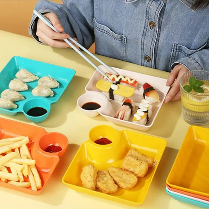 DumpliDip™ BPA-Free Snack Plate for Dumplings, Sushi & Appetizers