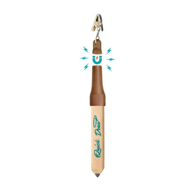 QuickerDraw Magnetic Pencil Holder Clip Reusable Silicone Tool Sleeve