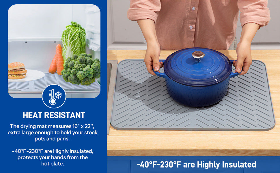 Sloped Silicone Draining Mat – Heat-Proof & Non-Slip