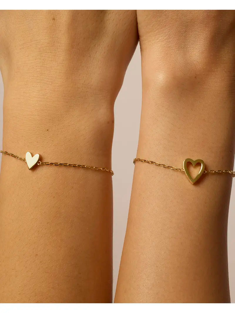 Loruvie 14K Gold Plated Adjustable Matching Bracelets