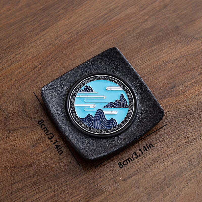 Enamel Colorful Tea Coaster – Electric Wood Material, Heat-Resistant