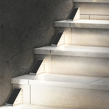 Outdoor Solar Stair Lights with Auto On/Off Sensor & Weatherproof Deck Lighting