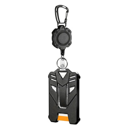 Heavy-Duty Tactical ID Card Badge Holder with Retractable Reel & Carabiner Clip