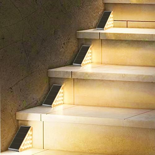 Outdoor Solar Stair Lights with Auto On/Off Sensor & Weatherproof Deck Lighting