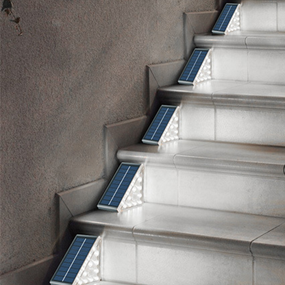 Outdoor Solar Stair Lights with Auto On/Off Sensor & Weatherproof Deck Lighting