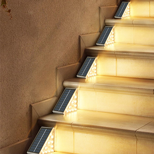 Outdoor Solar Stair Lights with Auto On/Off Sensor & Weatherproof Deck Lighting