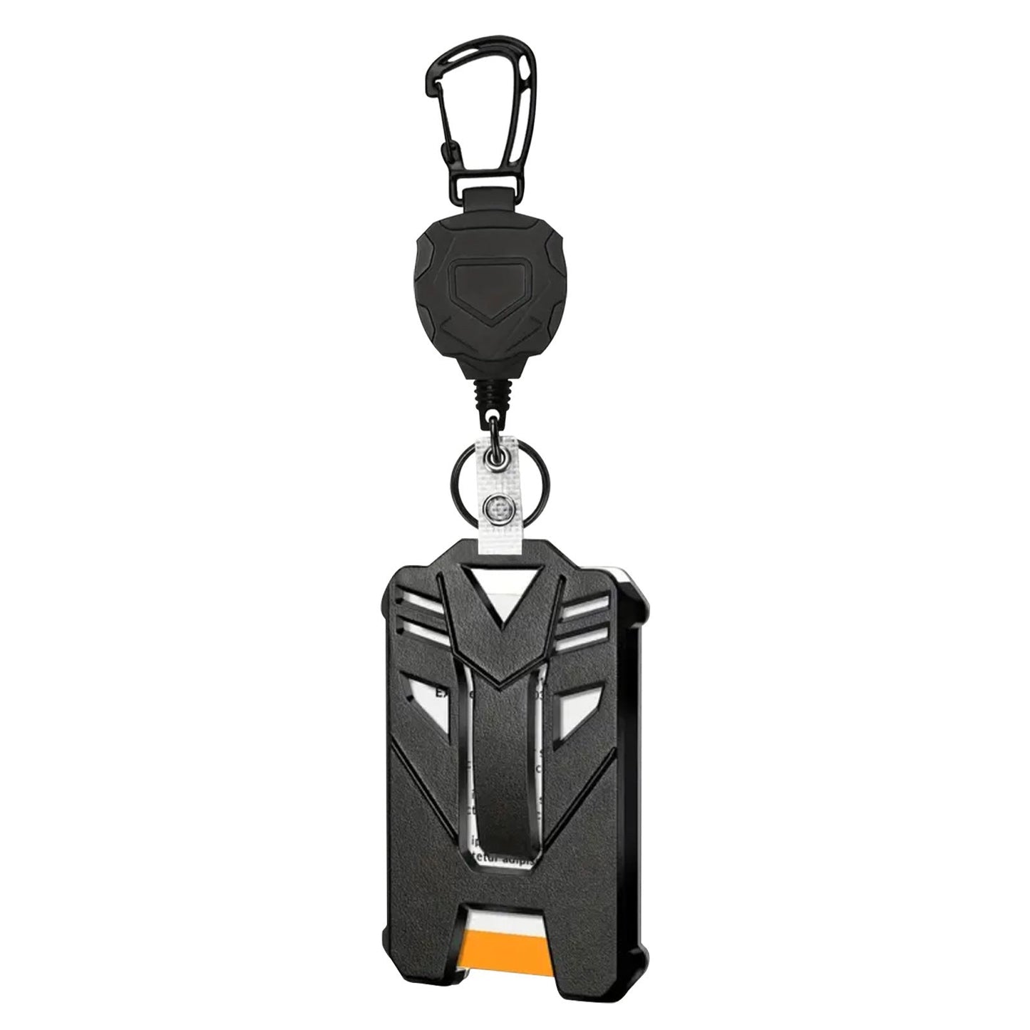 Heavy-Duty Tactical ID Card Badge Holder with Retractable Reel & Carabiner Clip