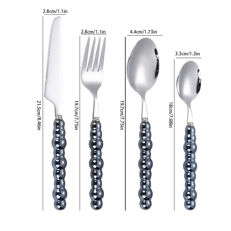 PearlGrace Pearl Handle Cutlery – 304 Stainless Steel Fork,Durable and Stylish