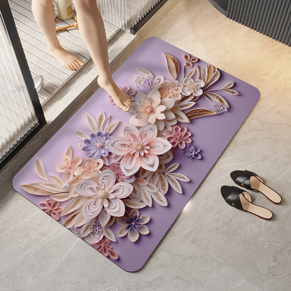 FlowerEase 3D Luxury Absorbent Carpet – Premium, Fast-Drying, Anti-Slip