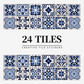 Vintage Waterproof Tile Stickers - Self-Adhesive, Easy to Clean