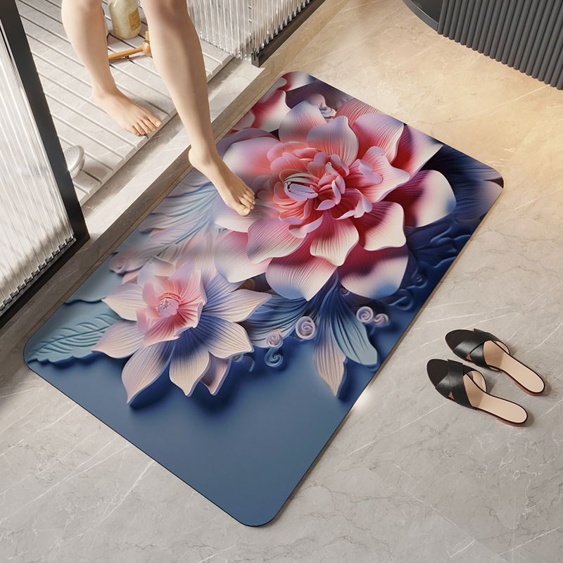 FlowerEase 3D Luxury Absorbent Carpet – Premium, Fast-Drying, Anti-Slip