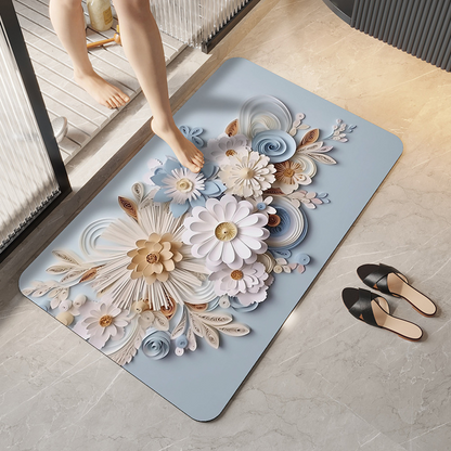 FlowerEase 3D Luxury Absorbent Carpet – Premium, Fast-Drying, Anti-Slip