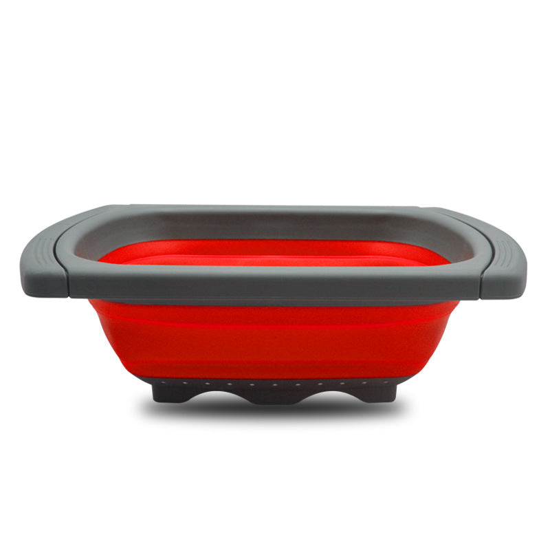 Collapsible Over The Sink Colander Strainer Basket Extendable Handles