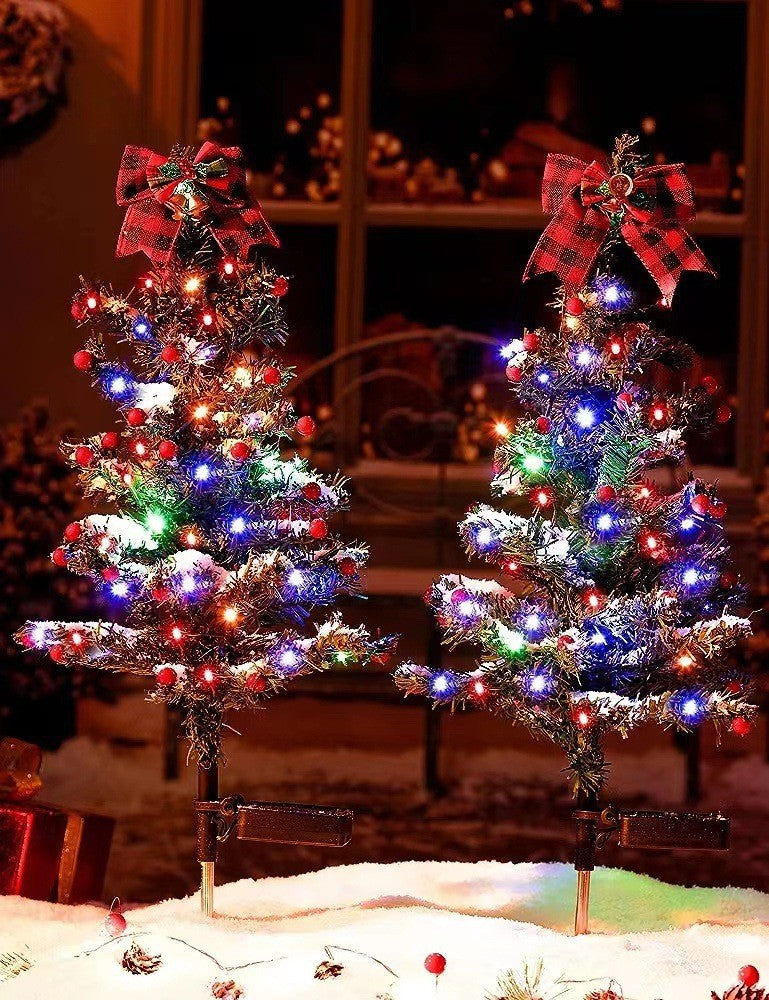 SolarGlow · Solar Christmas Tree Garden Stake Lights Outdoor Holiday Lawn Decorations