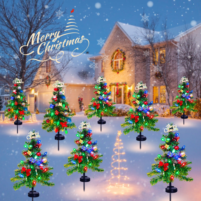 SolarGlow · Solar Christmas Tree Garden Stake Lights Outdoor Holiday Lawn Decorations