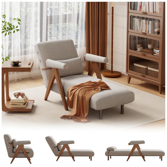 Convertible Futon Sofa Bed Sleeper Chair with Solid Wood Leg