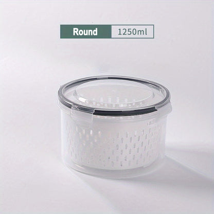 Double-Layer Sealed Storage Box with Draining Basket