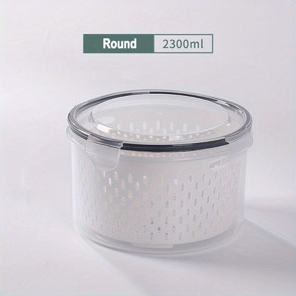 Double-Layer Sealed Storage Box with Draining Basket
