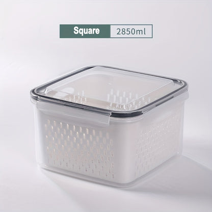 Double-Layer Sealed Storage Box with Draining Basket