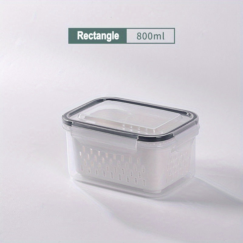 Double-Layer Sealed Storage Box with Draining Basket