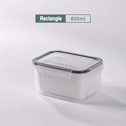 Double-Layer Sealed Storage Box with Draining Basket