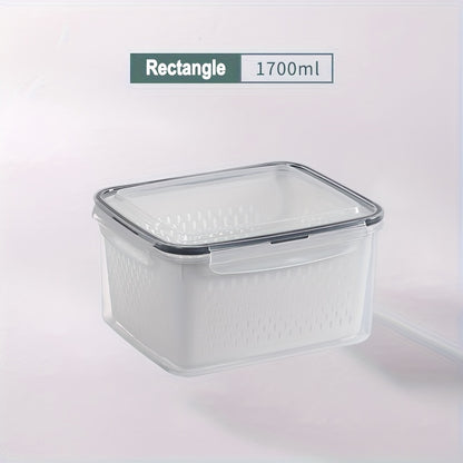 Double-Layer Sealed Storage Box with Draining Basket