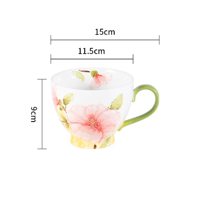 Elegant Floral Hand-Painted Ceramic Mug