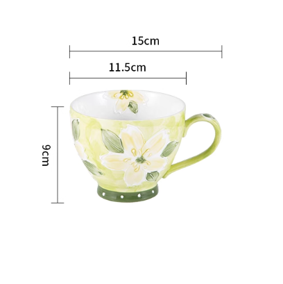 Elegant Floral Hand-Painted Ceramic Mug