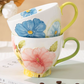 Elegant Floral Hand-Painted Ceramic Mug