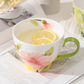 Elegant Floral Hand-Painted Ceramic Mug