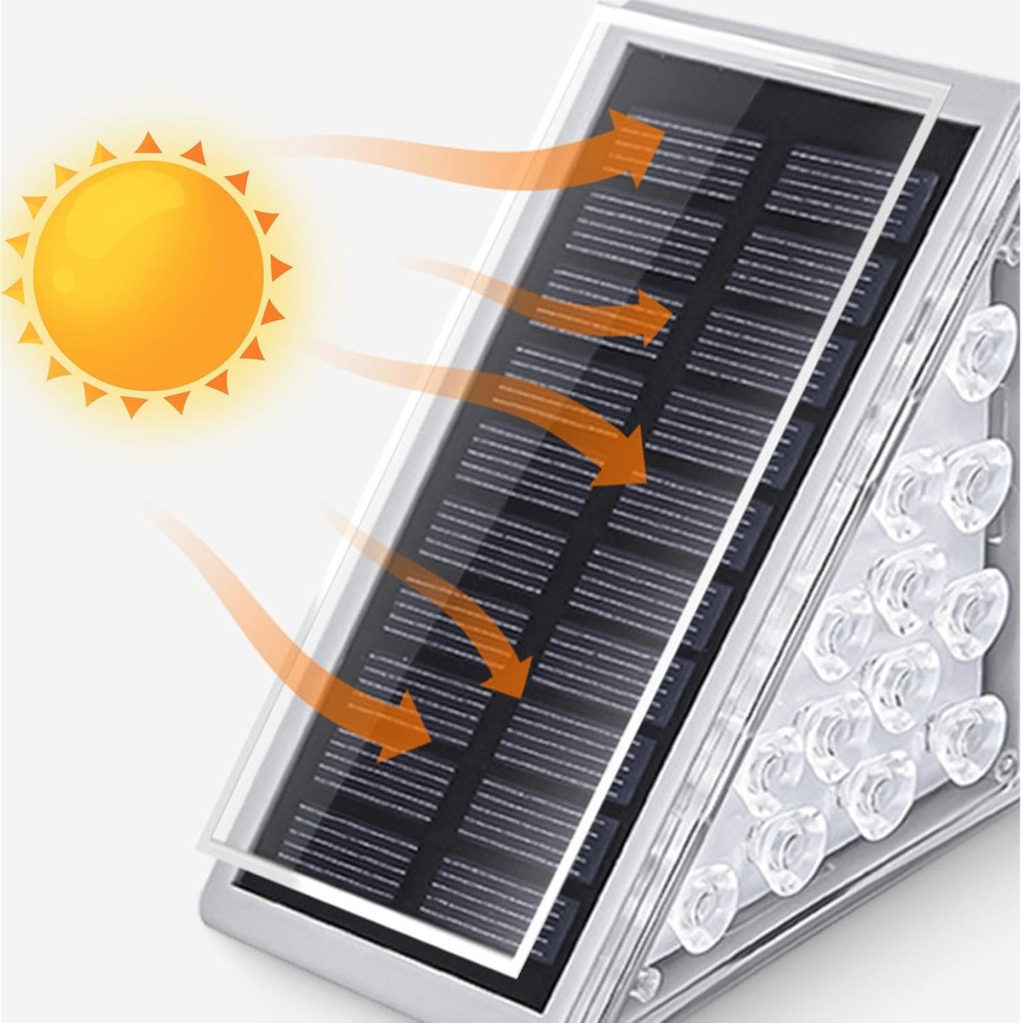 Outdoor Solar Stair Lights with Auto On/Off Sensor & Weatherproof Deck Lighting