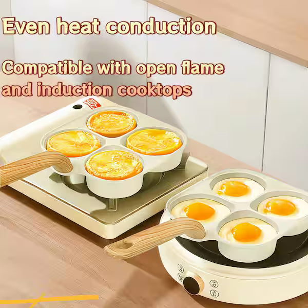 EggMate™ Multi-Section Non-Stick Pan: Ideal for Eggs, Bacon, and Burgers
