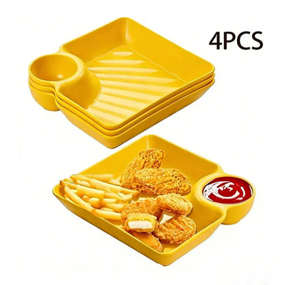 DumpliDip™ BPA-Free Snack Plate for Dumplings, Sushi & Appetizers