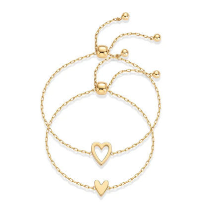 Loruvie 14K Gold Plated Adjustable Matching Bracelets