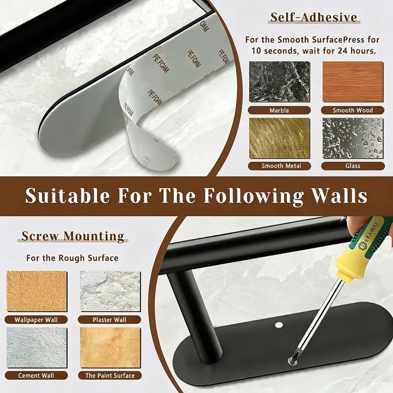 WallFlow™ Stainless Steel Paper Towel Holder for Kitchen, Bathroom & More