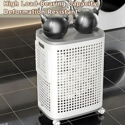 RollHide™ Mobile Laundry Hamper with Wheels, Lid & Breathable Design