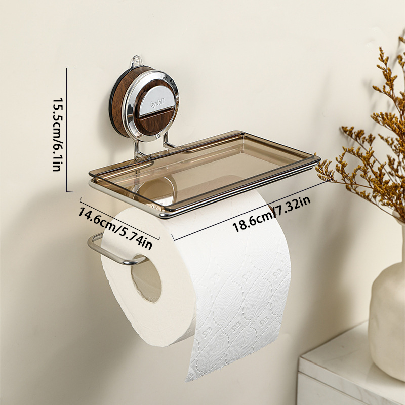 No Drilling Suction Stainless Steel Toilet Paper Holder