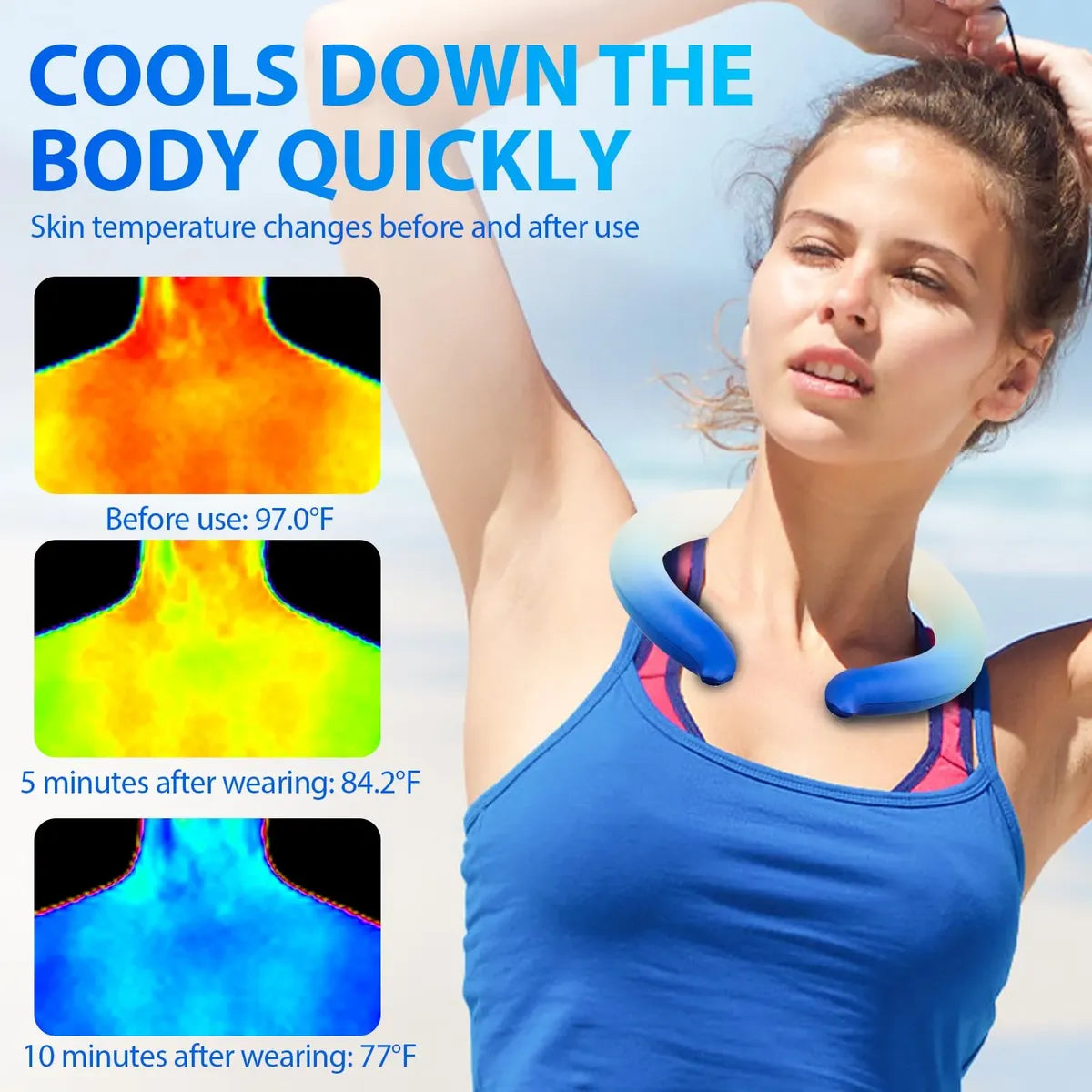 AeroChill™ IceCore Cooling Neck Ring – Ultra-Light Wearable Neck Cooler