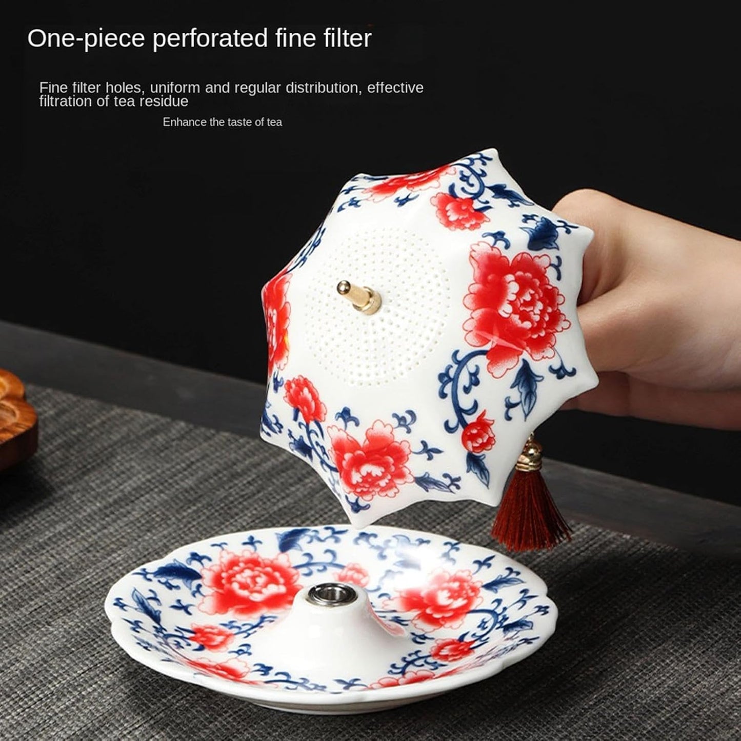 UmbraTea™ Ceramic Tea Strainer for Tea, Herbal Drinks & Coffee