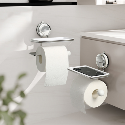 No Drilling Suction Stainless Steel Toilet Paper Holder