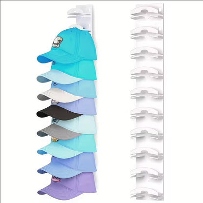 CapRail™ Wall-Mounted Hat Organizer for Baseball Caps