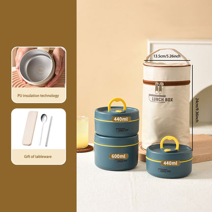 Minimalist 304 Stainless Steel Insulated Lunch Box – Durable & Leak-Resistant