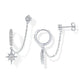 Loruvie 14K Gold-Plated Double Piercing Earrings – Delicate Chain & CZ Accents