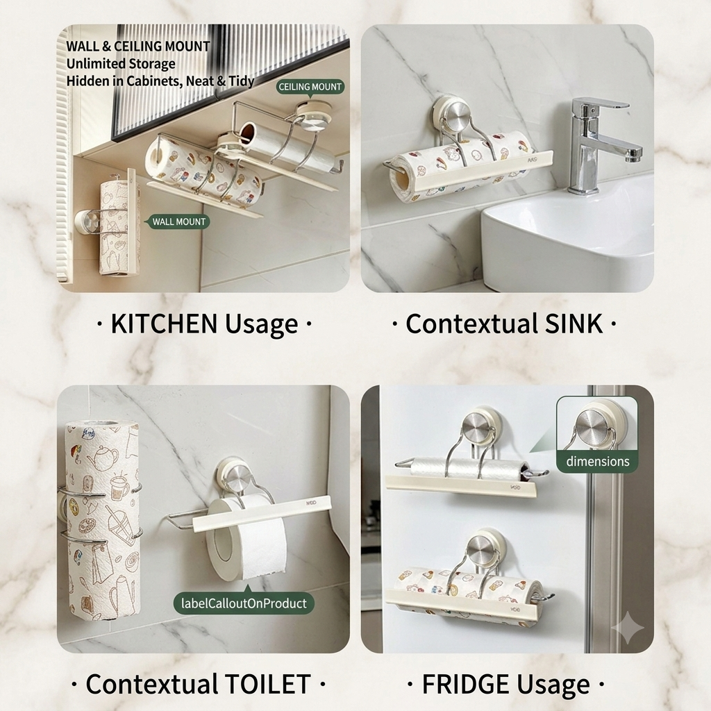 Wall-Mounted Paper Towel Holder with Easy Tear Bar