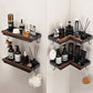 No-Drill Walnut Wall-Mounted Storage Rack – Fast Drainage & Strong Load-Bearing