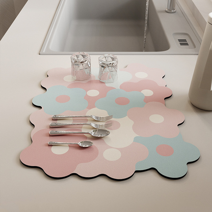 Colorful Floral Water-Absorbent Mat – Fast Drying, Non-Slip