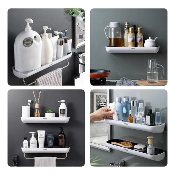 No-Drill Corner Shelf: Bathroom & Kitchen Storage Solution